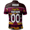 Brisbane Broncos Polo Shirt - Eat Sleep Repeat With Tropical Patterns
