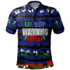 New Zealand Warriors Sport Polo Shirt - Eat Sleep Repeat With Tropical Patterns