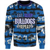 Canterbury-Bankstown Bulldogs Sweatshirt - Eat Sleep Repeat With Tropical Patterns