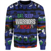 New Zealand Warriors Sport Sweatshirt - Eat Sleep Repeat With Tropical Patterns
