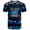 Cockroach Sport T-Shirt - Eat Sleep Repeat With Tropical Patterns