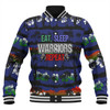 New Zealand Warriors Sport Baseball Jacket - Eat Sleep Repeat With Tropical Patterns