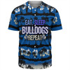 Canterbury-Bankstown Bulldogs Baseball Shirt - Eat Sleep Repeat With Tropical Patterns