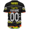 Penrith Panthers Baseball Shirt - Eat Sleep Repeat With Tropical Patterns