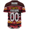 St. George Illawarra Dragons Baseball Shirt - Eat Sleep Repeat With Tropical Patterns