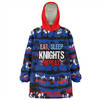 Newcastle Knights Sport Snug Hoodie - Eat Sleep Repeat With Tropical Patterns