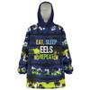 Parramatta Eels Sport Snug Hoodie - Eat Sleep Repeat With Tropical Patterns