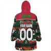 South Sydney Rabbitohs Snug Hoodie - Eat Sleep Repeat With Tropical Patterns