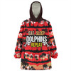 Redcliffe Dolphins Snug Hoodie - Eat Sleep Repeat With Tropical Patterns