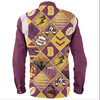 Brisbane Broncos Long Sleeve Shirt - Argyle Patterns Style Tough Fan Rugby For Life