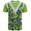 Canberra Raiders T-Shirt - Argyle Patterns Style Tough Fan Rugby For Life