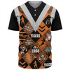 Wests Tigers Baseball Shirt - Argyle Patterns Style Tough Fan Rugby For Life