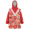 Redcliffe Dolphins Snug Hoodie - Argyle Patterns Style Tough Fan Rugby For Life