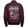 Manly Warringah Sea Eagles Bomber Jacket - Scream With Tropical Patterns