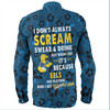 Parramatta Eels Sport Long Sleeve Shirt - Scream With Tropical Patterns