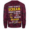 Brisbane Broncos Sweatshirt - Scream With Tropical Patterns
