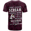 Manly Warringah Sea Eagles T-Shirt - Scream With Tropical Patterns