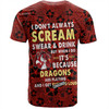 St. George Illawarra Dragons T-Shirt - Scream With Tropical Patterns