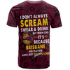 Brisbane Broncos T-Shirt - Scream With Tropical Patterns