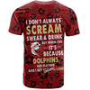 Redcliffe Dolphins T-Shirt - Scream With Tropical Patterns