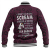 Manly Warringah Sea Eagles Baseball Jacket - Scream With Tropical Patterns