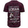 Manly Warringah Sea Eagles Baseball Shirt - Scream With Tropical Patterns