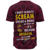 Brisbane Broncos Baseball Shirt - Scream With Tropical Patterns