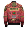 Redcliffe Dolphins Naidoc Week Custom Bomber Jacket - NAIDOC WEEK 2023 Indigenous Inspired For Our Elders Theme (White)