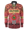 Redcliffe Dolphins Naidoc Week Custom Long Sleeve Shirt - NAIDOC WEEK 2023 Indigenous Inspired For Our Elders Theme (White)