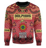 Redcliffe Dolphins Naidoc Week Custom Sweatshirt - NAIDOC WEEK 2023 Indigenous Inspired For Our Elders Theme (White)