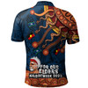 Australia Naidoc Week Custom Polo Shirt - For Our Elders Naidoc Week Snake Aboriginal Painting With Flag (Blue)