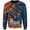 Australia Naidoc Week Custom Sweatshirt - For Our Elders Naidoc Week Snake Aboriginal Painting With Flag (Blue)