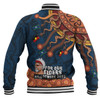 Australia Naidoc Week Custom Baseball Jacket - For Our Elders Naidoc Week Snake Aboriginal Painting With Flag (Blue)