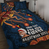 Australia Quilt Bed Set For Our Elders Naidoc Week Snake Aboriginal Painting With Flag (Blue)