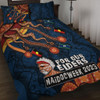 Australia Quilt Bed Set For Our Elders Naidoc Week Snake Aboriginal Painting With Flag (Blue)