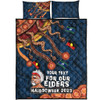 Australia Quilt Bed Set For Our Elders Naidoc Week Snake Aboriginal Painting With Flag (Blue)