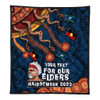 Australia Premium Quilt For Our Elders Naidoc Week Snake Aboriginal Painting With Flag (Blue)