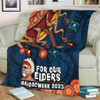 Australia Premium Blanket For Our Elders Naidoc Week Snake Aboriginal Painting With Flag (Blue)