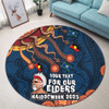 Australia Round Rug For Our Elders Naidoc Week Snake Aboriginal Painting With Flag (Blue)