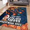 Australia Area Rug For Our Elders Naidoc Week Snake Aboriginal Painting With Flag  (Blue)