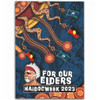 Australia Area Rug For Our Elders Naidoc Week Snake Aboriginal Painting With Flag  (Blue)