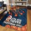 Australia Area Rug For Our Elders Naidoc Week Snake Aboriginal Painting With Flag  (Blue)