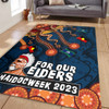 Australia Area Rug For Our Elders Naidoc Week Snake Aboriginal Painting With Flag  (Blue)