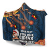 Australia Hooded Blanket For Our Elders Naidoc Week Snake Aboriginal Painting With Flag (Blue)