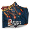 Australia Hooded Blanket For Our Elders Naidoc Week Snake Aboriginal Painting With Flag (Blue)