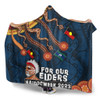 Australia Hooded Blanket For Our Elders Naidoc Week Snake Aboriginal Painting With Flag (Blue)