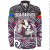 Manly Warringah Sea Eagles Long Sleeve Shirt - Aboriginal For Our Elder NAIDOC Week 2023