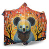 Australia Koala Custom Hooded Blanket - Aboriginal Koala With Flowers Hooded Blanket