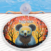 Australia Koala Custom Beach Blanket - Aboriginal Koala With Flowers Beach Blanket