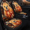 Australia Koala Custom Car Seat Covers - Aboriginal Koala With Golden Wattle Flowers Car Seat Covers